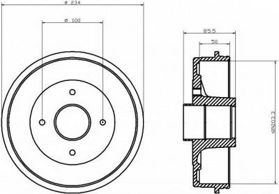HELLA PAGID 8dt355300241 -  Тормозной барабан